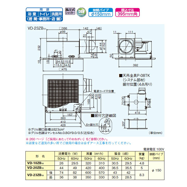 三菱 ダクト用換気扇 VD-23ZB13楽天市場】【VD-23ZB13】三菱 ダクト用 