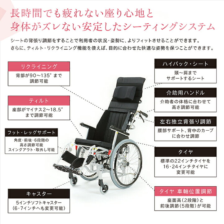 楽天市場】楽歩ベーシック 車椅子 車いす 車イス リクライニング 