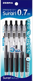 【6個まで同梱可能】ゼブラ P-BN11-BK5油性ボールペン スラリ0.7 黒 5本入【まとめ買い パック お買い得】