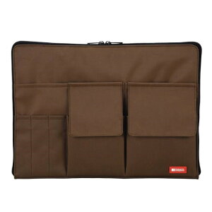 リヒトラブ A-7554-9バッグ イン バッグ A4 茶【スマートフィット 収納 ケース ファイル】