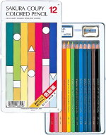 【2個まで同梱可能】サクラクレパス PFY12クーピー色鉛筆 12色【消しゴムで消える 折れにくい 消せる色鉛…