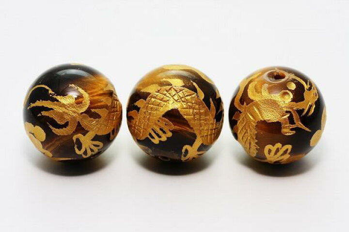 楽天市場】【彫刻ビーズ】タイガーアイ 18mm (金彫り) 五爪龍 [1粒売り 