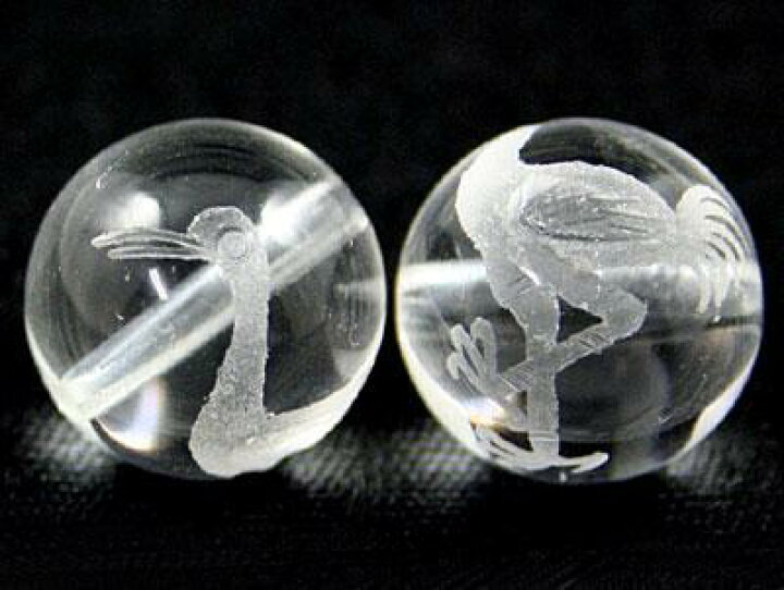 楽天市場】【彫刻ビーズ】水晶 12mm (素彫り) 鶴 [1粒売り(バラ売り 