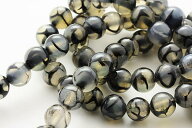 【丸ビーズ】龍紋メノウ 8mm (ブレスレット約1本分) 【パワーストーン 天然石 アクセサリー 半連売り】