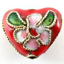 【モチーフビーズ】七宝焼 ハート型 各色 【パワーストーン 天然石 アクセサリー】