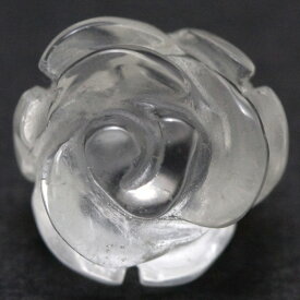 【モチーフビーズ】薔薇 (立体) 10mm 水晶 [1粒売り(バラ売り)] 【パワーストーン 天然石 アクセサリー】