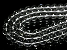 【丸ビーズ】天然水晶 (5A) 12mm (半連 ブレスレット約1本分) 【パワーストーン 天然石 アクセサリー 半連売り】