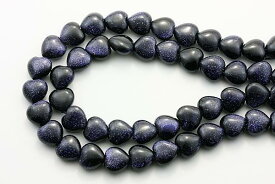 【カットビーズ】ブルーゴールドストーン ハート型 10mm 【パワーストーン 天然石 アクセサリー 1連売り】