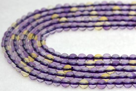 【丸ビーズ】アメトリン(養晶) 4mm 【パワーストーン 天然石 アクセサリー 1連売り】