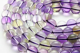 【丸ビーズ】アメトリン(養晶) 10mm (ブレスレット約1本分) 【パワーストーン 天然石 アクセサリー 半連売り】