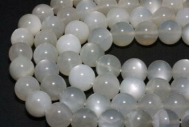 【丸ビーズ】ムーンストーン(シルバー) (3A) 12mm (ブレスレット約1本分) 【パワーストーン 天然石 アクセサリー 半連売り】