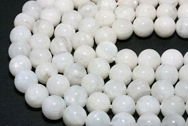 【丸ビーズ】ムーンストーン 10mm (ブレスレット約1本分) 【パワーストーン 天然石 アクセサリー 半連売り】