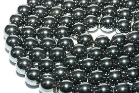 【丸ビーズ】ヘマタイト 10mm (ブレスレット約1本分) 【パワーストーン 天然石 アクセサリー 半連売り】