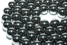 【丸ビーズ】ヘマタイト 12mm (ブレスレット約1本分) 【パワーストーン 天然石 アクセサリー 半連売り】