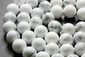 【丸ビーズ】ホワイトハウライト 12mm (ブレスレット約1本分) 【パワーストーン 天然石 アクセサリー 半連売り】