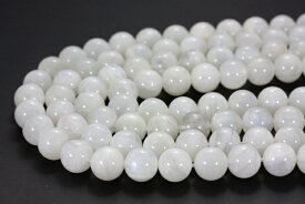 【丸ビーズ】ムーンストーン (A) 12mm (ブレスレット約1本分) 【パワーストーン 天然石 アクセサリー 半連売り】