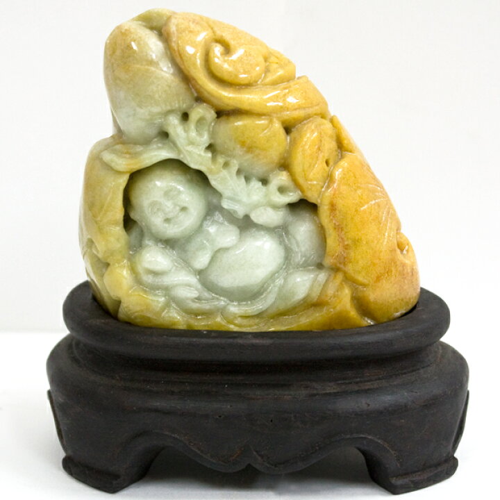 楽天市場】☆高級一点物☆【彫刻置物】本翡翠 (台付き) No.11 ※DM便 