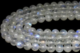 【丸ビーズ】ムーンストーン (5A) 8mm (ブレスレット約1本分) 【パワーストーン 天然石 アクセサリー 半連売り】