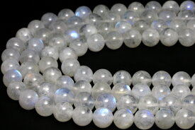 【丸ビーズ】ムーンストーン (4A) 10mm (ブレスレット約1本分) 【パワーストーン 天然石 アクセサリー 半連売り】