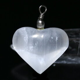 【ペンダント】セレナイト ハート型※DM便・ネコポス不可※【パワーストーン 天然石 アクセサリー レディース メンズ】