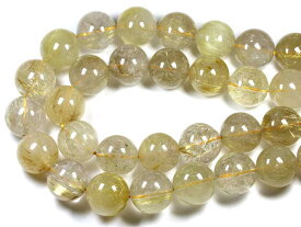 【丸ビーズ】ルチルクォーツ(3A) 16mm (ブレスレット約1本分) 【パワーストーン 天然石 アクセサリー 半連売り】