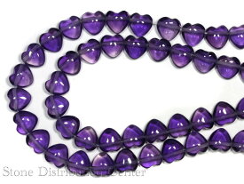 【カットビーズ】アメジスト ハート型 (横穴タイプ) 8mm 【パワーストーン 天然石 アクセサリー 1連売り】