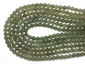 【丸ビーズ】グリーンルチルクォーツ 6mm (ブレスレット約1本分) 【パワーストーン 天然石 アクセサリー 半連売り】