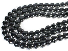 【カットビーズ】ヘマタイト ハート型 8mm 【パワーストーン 天然石 アクセサリー 1連売り】