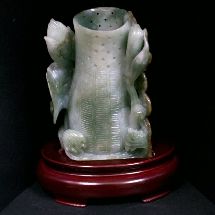 楽天市場】☆高級一点物☆【彫刻置物】本翡翠 (台付き) No.59 ※DM便 