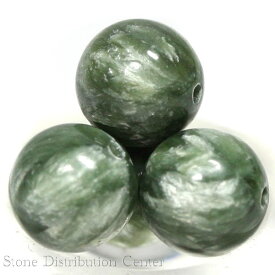 【丸ビーズ】セラフィナイト (3A) 8mm 粒売り(2個セット) 【パワーストーン 天然石 アクセサリー】