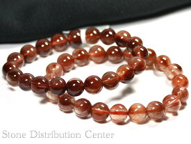 ☆高品質☆【ブレスレット】レッドルチルクォーツ (5A) (約9～9.5mm) (ケース付)※DM便・ネコポス不可※【パワーストーン 天然石 アクセサリー レディース メンズ】