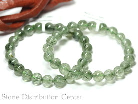 ☆高品質☆【ブレスレット】グリーンルチルクォーツ (3A) (約7.5～8mm)※DM便・ネコポス不可※【パワーストーン 天然石 アクセサリー レディース メンズ】