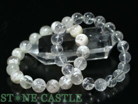 ☆高品質☆【ブレスレット】ホワイトスノーガーデンクォーツ (ピンク) (ブラジル産) (約10〜10.5mm)【パワーストーン 天然石 アクセサリー レディース メンズ】