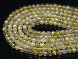 【丸ビーズ】ルチルクォーツ 6mm (ブレスレット約1本分) 【パワーストーン 天然石 アクセサリー 半連売り】