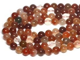 【丸ビーズ】レッドルチルクォーツ 10mm (ブレスレット約1本分) 【パワーストーン 天然石 アクセサリー 半連売り】