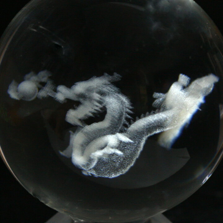 楽天市場】【彫刻置物】丸玉 人工水晶 約50mm (レーザー彫刻) 龍 