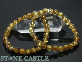 ☆高品質☆【ブレスレット】極太タイチンルチルクォーツ (6A+) (約7～7.5mm) (ケース付) 【パワーストーン 天然石 アクセサリー レディース メンズ】