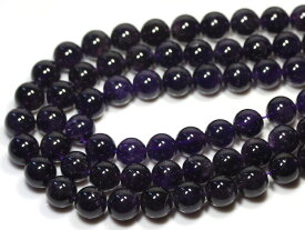 【丸ビーズ】アメジスト (2A) 12mm (ブレスレット約1本分) 【パワーストーン 天然石 アクセサリー 半連売り】
