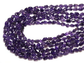 【カットビーズ】アメジスト (EX) タンブルカット 約5×8mm【パワーストーン 天然石 アクセサリー】