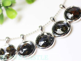 ☆高品質☆【ペンダント】ロシア産 パラサイト セイムチャン隕石 丸型 約16mm 【パワーストーン 天然石 アクセサリー レディース メンズ】