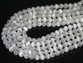 【丸ビーズ】セレナイト (3A) 8mm (半連 ブレスレット約1本分) 【パワーストーン 天然石 アクセサリー 半連売り】