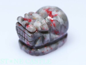 ☆置物一点物☆【彫刻置物】招財の神獣・貔貅(ひきゅう) シナバー (辰砂) (EX) No.05 【パワーストーン 天然石 アクセサリー】