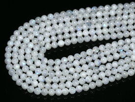 【丸ビーズ】ムーンストーン (A) 6mm (ブレスレット約1本分) 【パワーストーン 天然石 アクセサリー 半連売り】