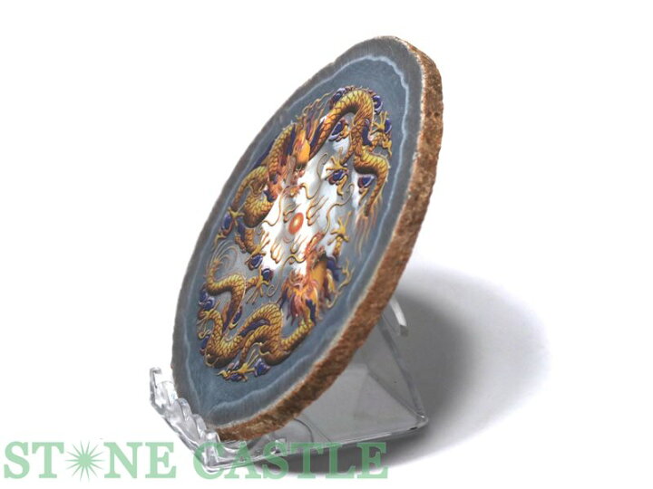 楽天市場】☆高品質☆【置き石】メノウプレート (台付) 双龍 