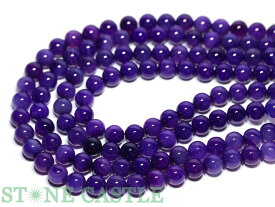 【丸ビーズ】パープルメノウ アメジストカラー 10mm (半連 ブレスレット約1本分)【パワーストーン 天然石 アクセサリー 半連売り】