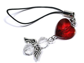 【ストラップ】エンジェルハート 各色 【パワーストーン 天然石 アクセサリー】