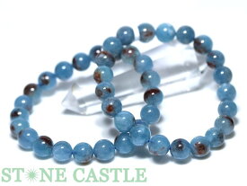 ☆高品質☆【ブレスレット】ヘマタイトインアクアマリン (約9～9.5mm)【パワーストーン 天然石 アクセサリー レディース メンズ】