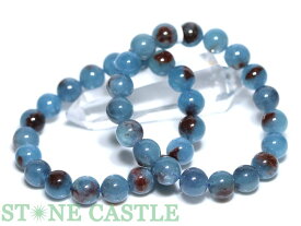 ☆高品質☆【ブレスレット】ヘマタイトインアクアマリン (約10～10.5mm)【パワーストーン 天然石 アクセサリー レディース メンズ】