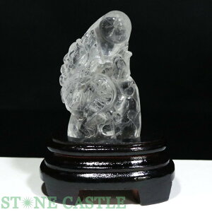 ☆一点物☆【彫刻置物】龍 水晶 (台付) No.45【パワーストーン 天然石 アクセサリー レディース】