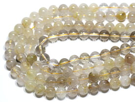 【丸ビーズ】ルチルクォーツ 10mm (ブレスレット約1本分) 【パワーストーン 天然石 アクセサリー 半連売り】